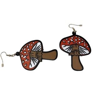 Mushroom‎ Earrings Funky Dangle Drop Earrings Novelty Statement Earrings